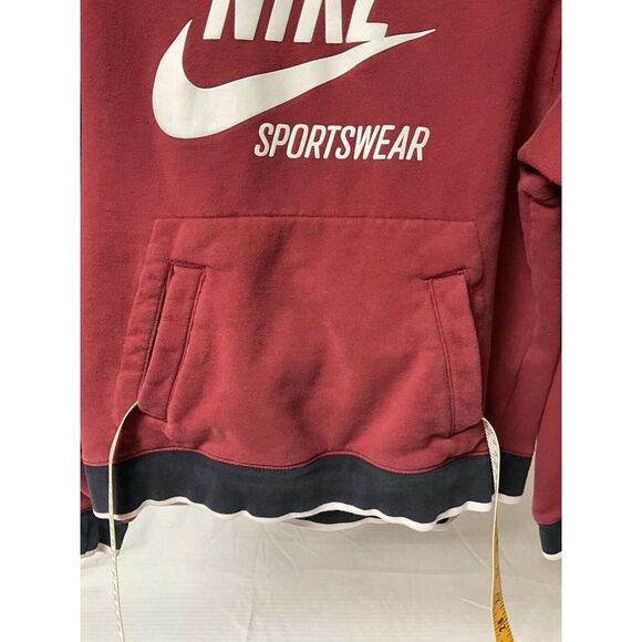 Nike Womens Pullover Sweatshirt‎ Size Small Red/Burgundy Colorblock Retro Style - Picture 4 of 7